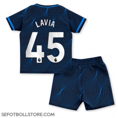 Chelsea Romeo Lavia #45 Replika babykläder Bortaställ Barn 2023-24 Kortärmad (+ korta byxor)